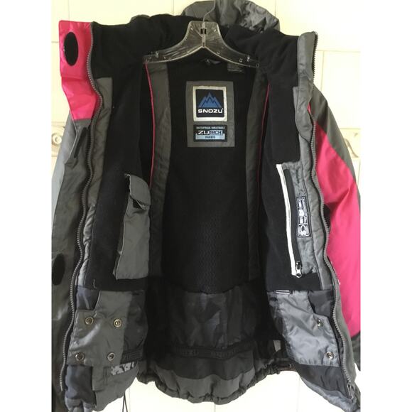 Snozu Kids Youth Girls Purple Gray Ski & Snowboard Winter Jacket Vented size L - Picture 4 of 7